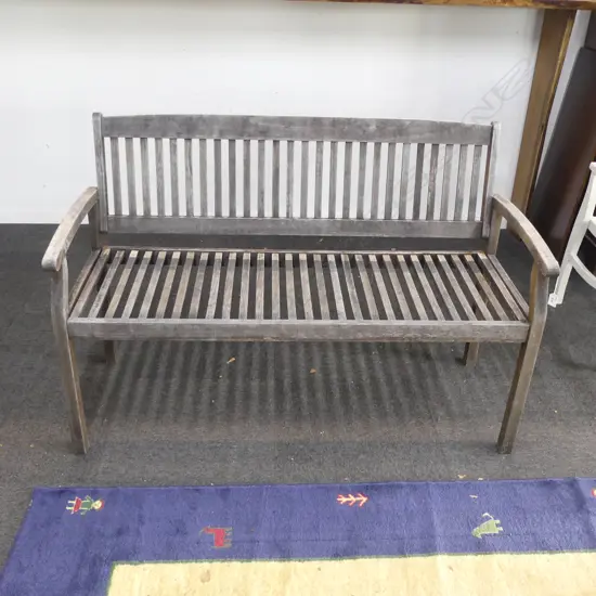WOODEN SLATTED GARDEN BENCH 1390x550x850mm