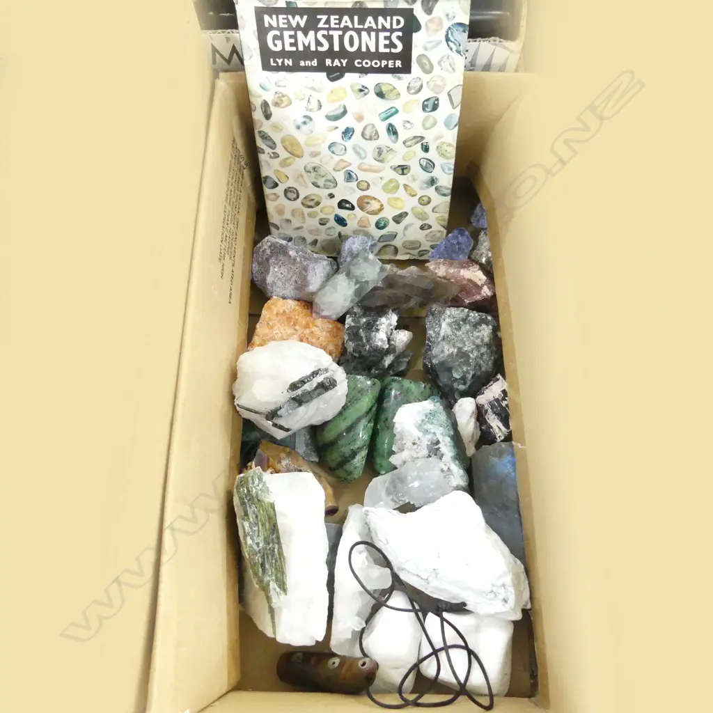 ASST. POLISHED STONES + BOOK 'NZ GEMSTONES' Image 1++
