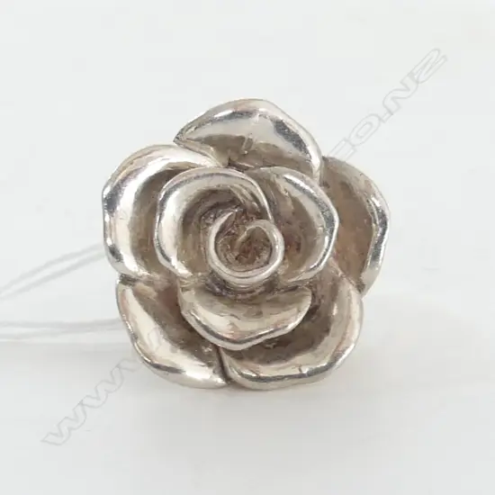 S/SILVER ROSE FLOWER RING 20GM