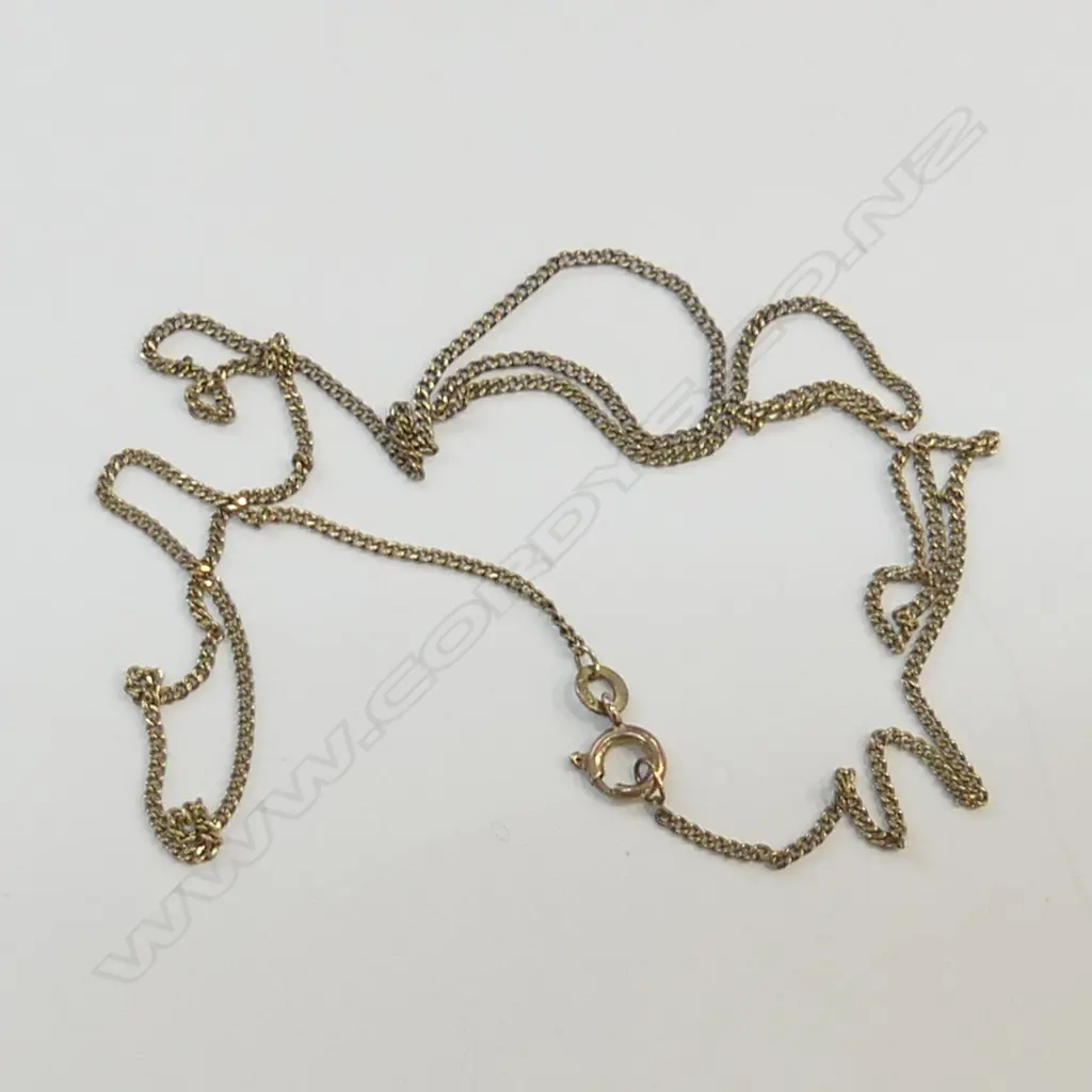 8CT (333) GOLD CURB LINK PENDENT  CHAIN 2.7GMS Image 1++