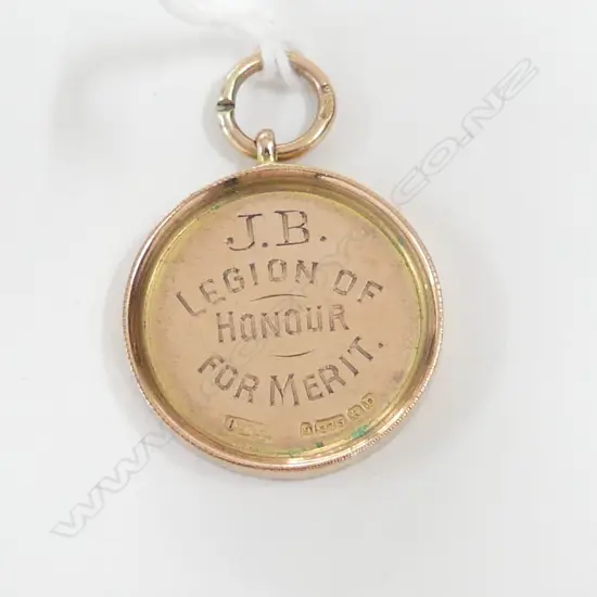 9CT GOLD 1929 'LEGION OF HONOUR' AWARD 4.38gm