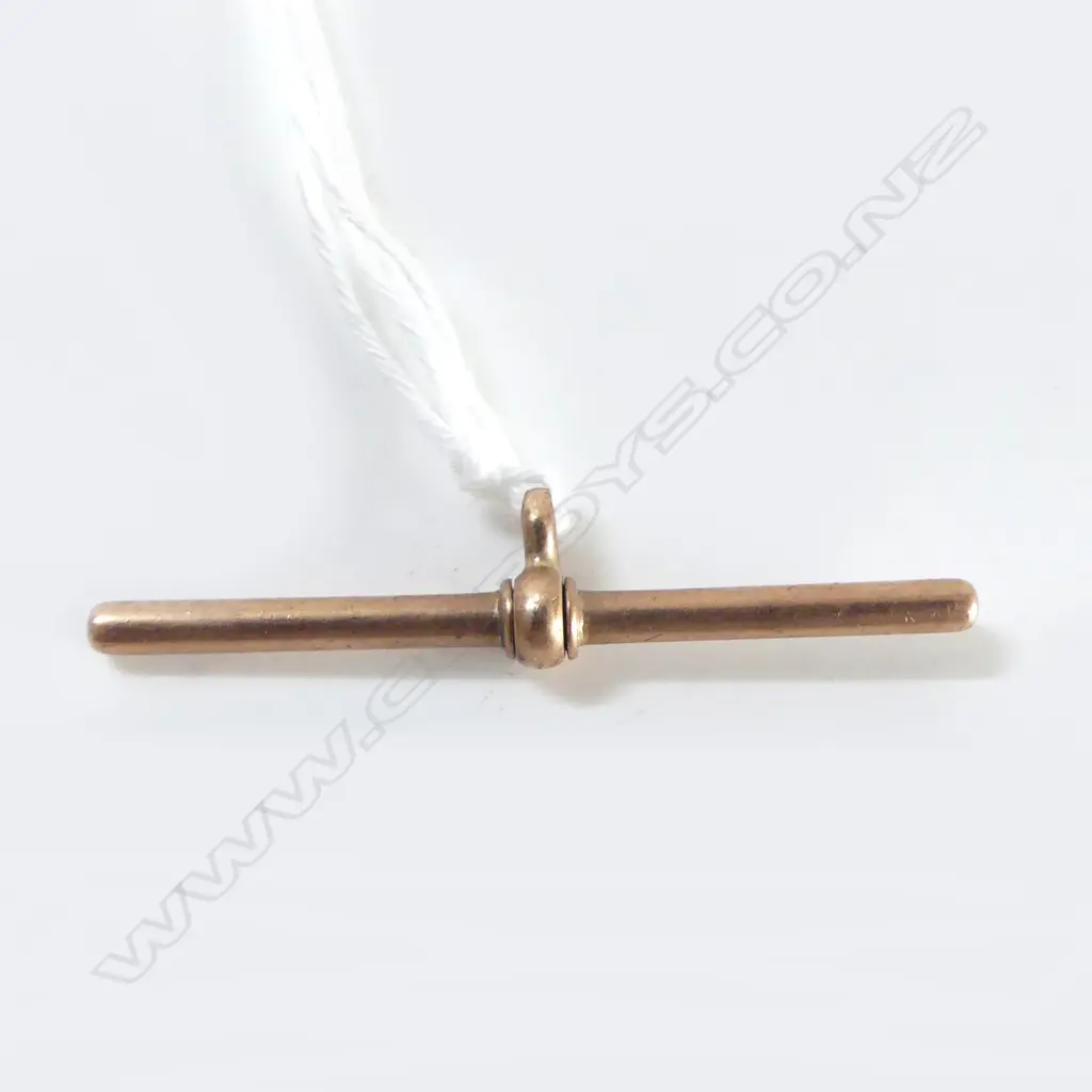 c1900 9ct ROSE GOLD T-BAR from fob chain 2.8gms Image 1++