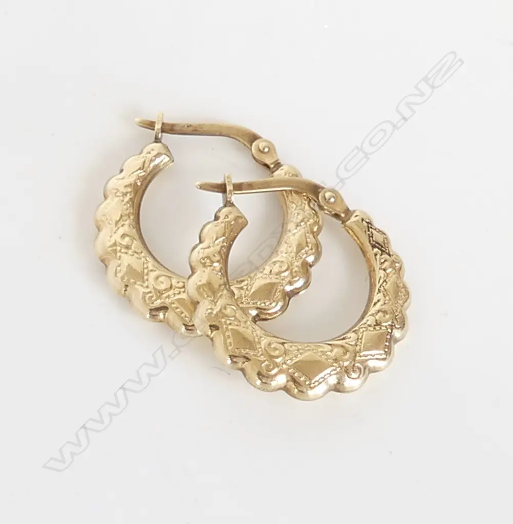 PR 9CT HOOP EARRINGS 1.4gms Image 1++