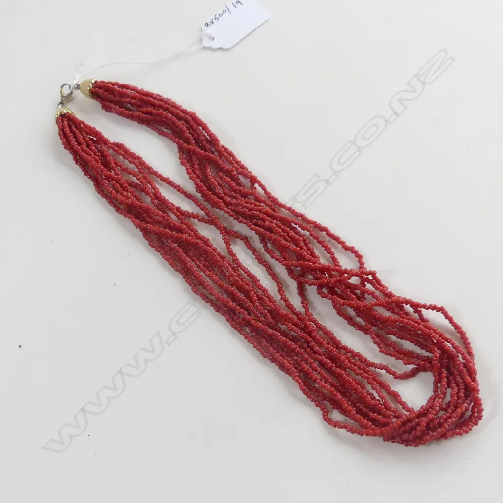 MULTI STRAND RED CORAL NECKLACE Image 1++