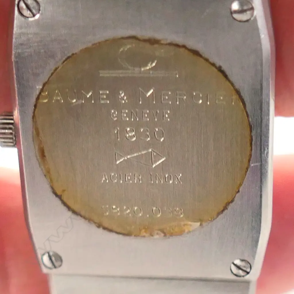 VINTAGE BOXED BAUME & MERCIER ZEBRA WOMEN'S WATCH, 18ct GOLD PLATED & STEEL, QUARTZ, REF: 1830 / 5820.038 Image 1++