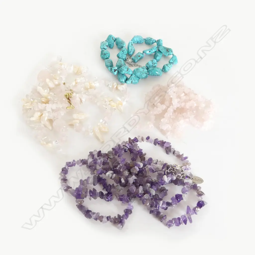 BAG LOT GEMSTONE NECKLACES  Image 1++