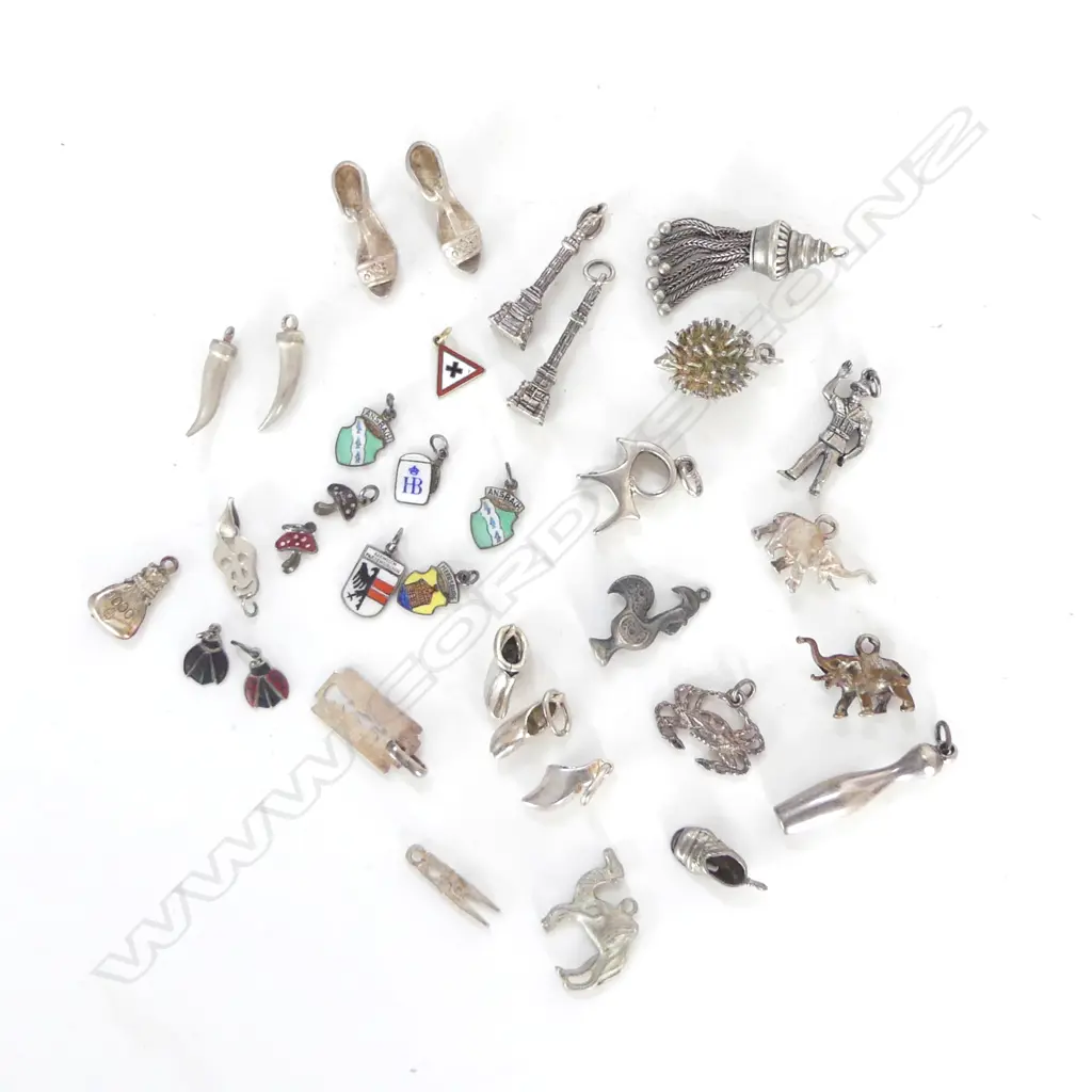 COLLECTION OF SILVER CHARMS 925 &CONTINENTAL 70GMS Image 1++