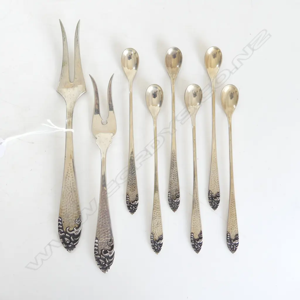 6 800 SILVER SUNDAE SPOONS, 2 FORKS 242gms *NOW BZ656-1* Image 1++