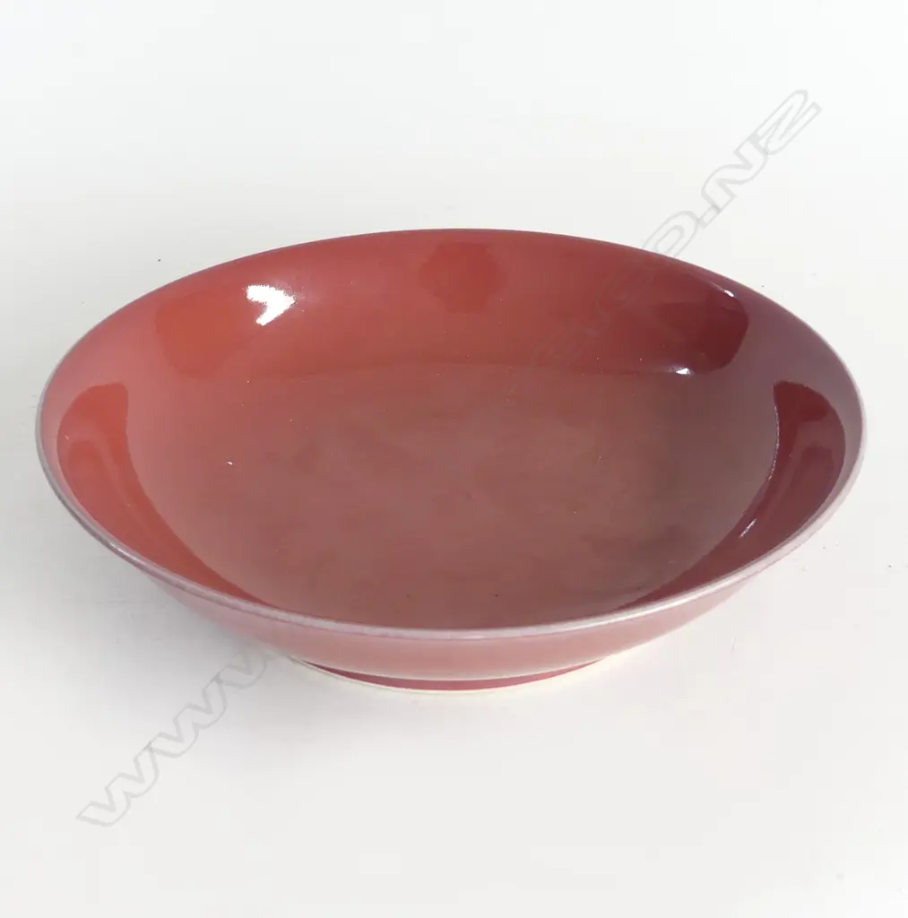 CHINESE RED GLAZED PLATE YONGZHENG MARK 190mm dia Image 1++
