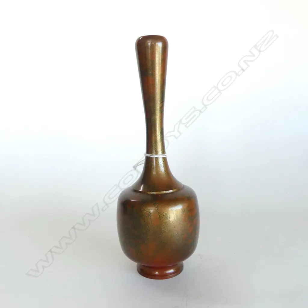 RTV MEIJI JAPANESE BRONZE SPECIMAN VASE overlaid gold speckle H.25mm Image 1++
