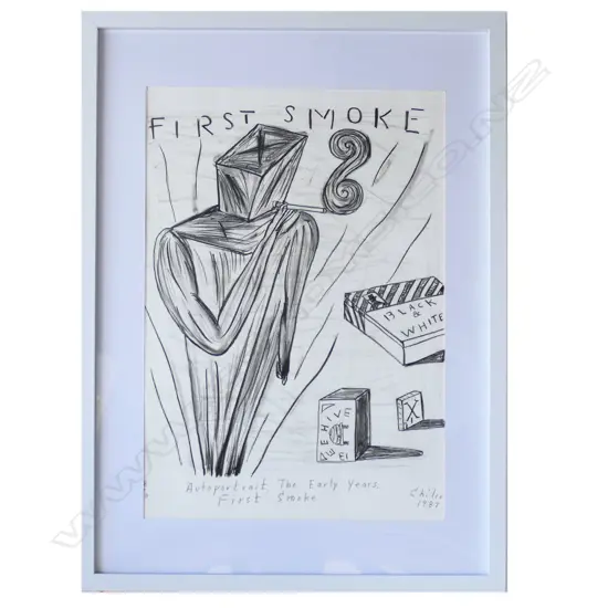 GAVIN CHILCOTT 'FIRST SMOKE', SCREENPRINT, signed & dated 1987. 470 x 300mm, CONTEMP FRAME W PERSPEX