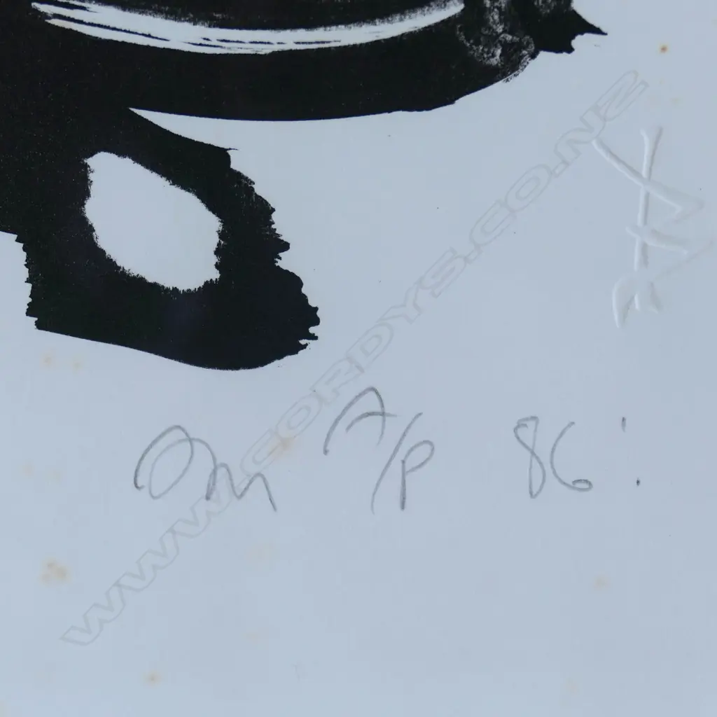 ALLAN MADDOX, UNTITLED A/P, 1986. 570 x 400mm, foxing, CONTEMP FRAME W PERSPEX Image 1++