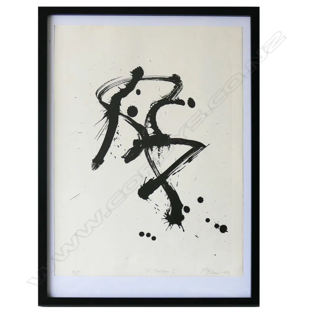 PHILLIPA BLAIR 'EL BURLERO', SCREENPRINT, signed & dated 1986. 500 x 370mm, foxing, CONTEMP FRAME W PERSPEX Image 1++
