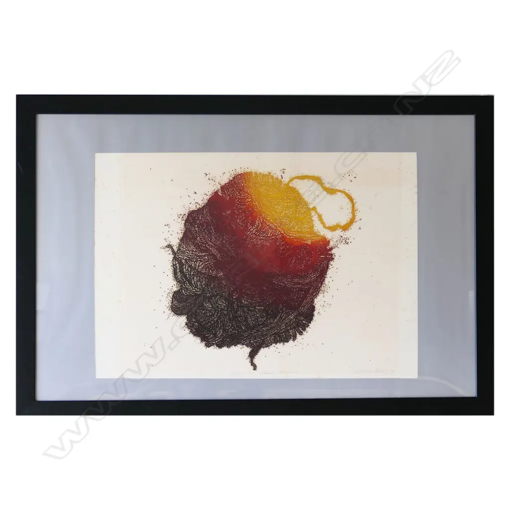 BONNIE QUIRK 'BALL of WOOL THROUGH the RAINBOW', signed & dated 1974. 470 x 660mm, foxing. CONTEMP FRAME W PERSPEX Image 1++