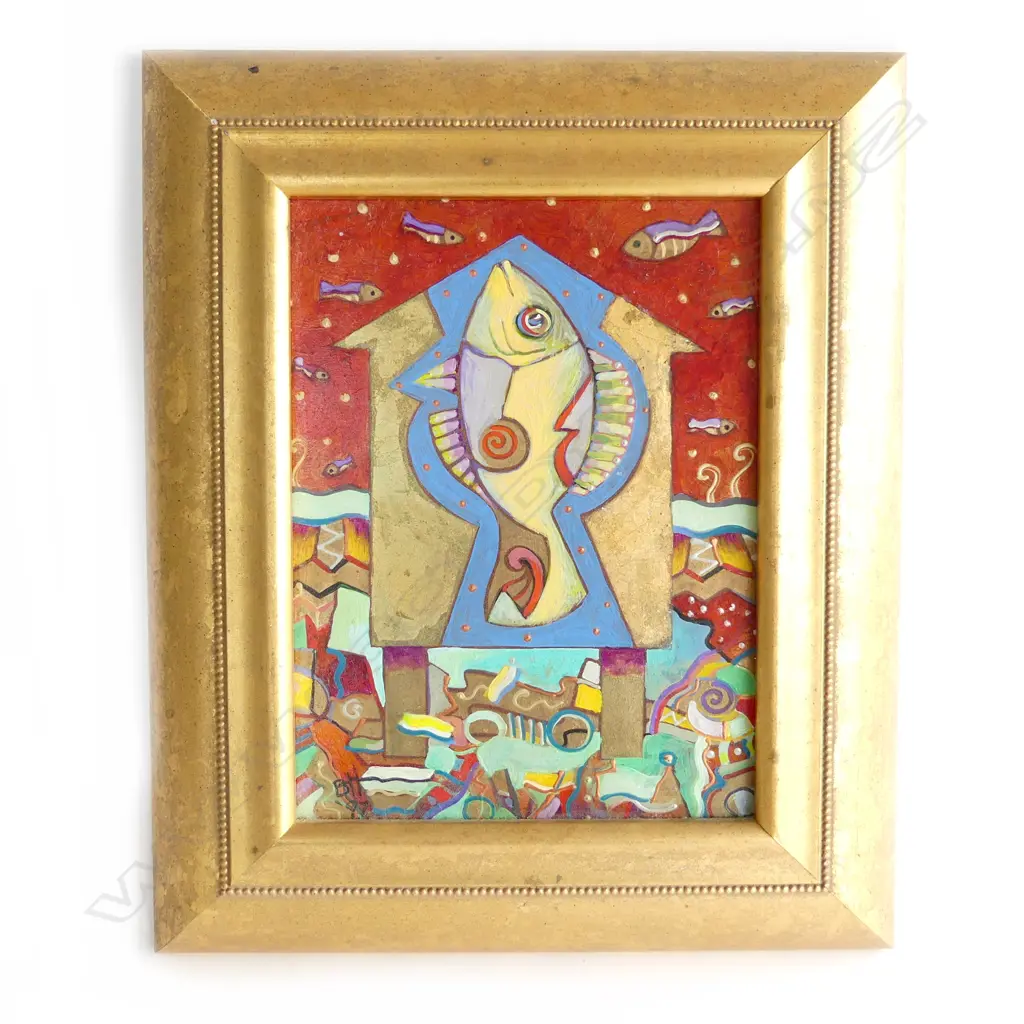 BEVLEA HOWARD ACRYLIC 'FISH' 200 x 150mm Image 1++