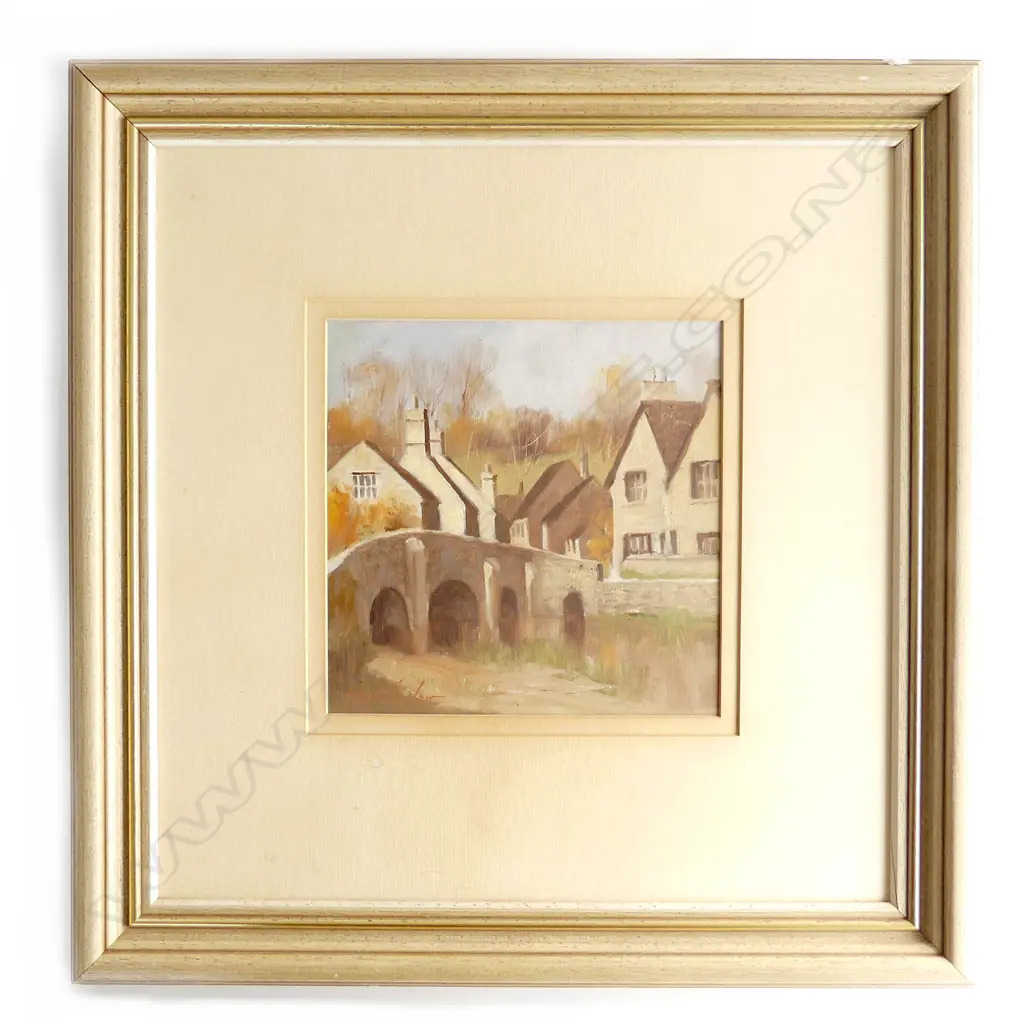 WAYNE SINCLAIR OIL 'CASTLECOOMBE-WILTSHIRE' signed. Labelled verso. 205 x 205mm. Image 1++