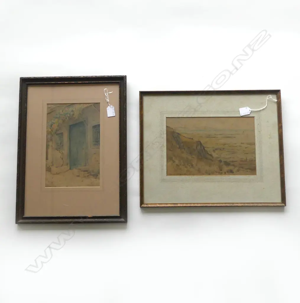 2X CRANLEIGH BARTON W/C's THE BLUE DOOR + COASTAL SCENE 185 X 275mm Image 1++
