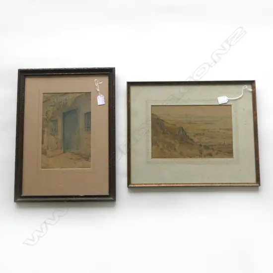 2X CRANLEIGH BARTON W/C's THE BLUE DOOR + COASTAL SCENE 185 X 275mm