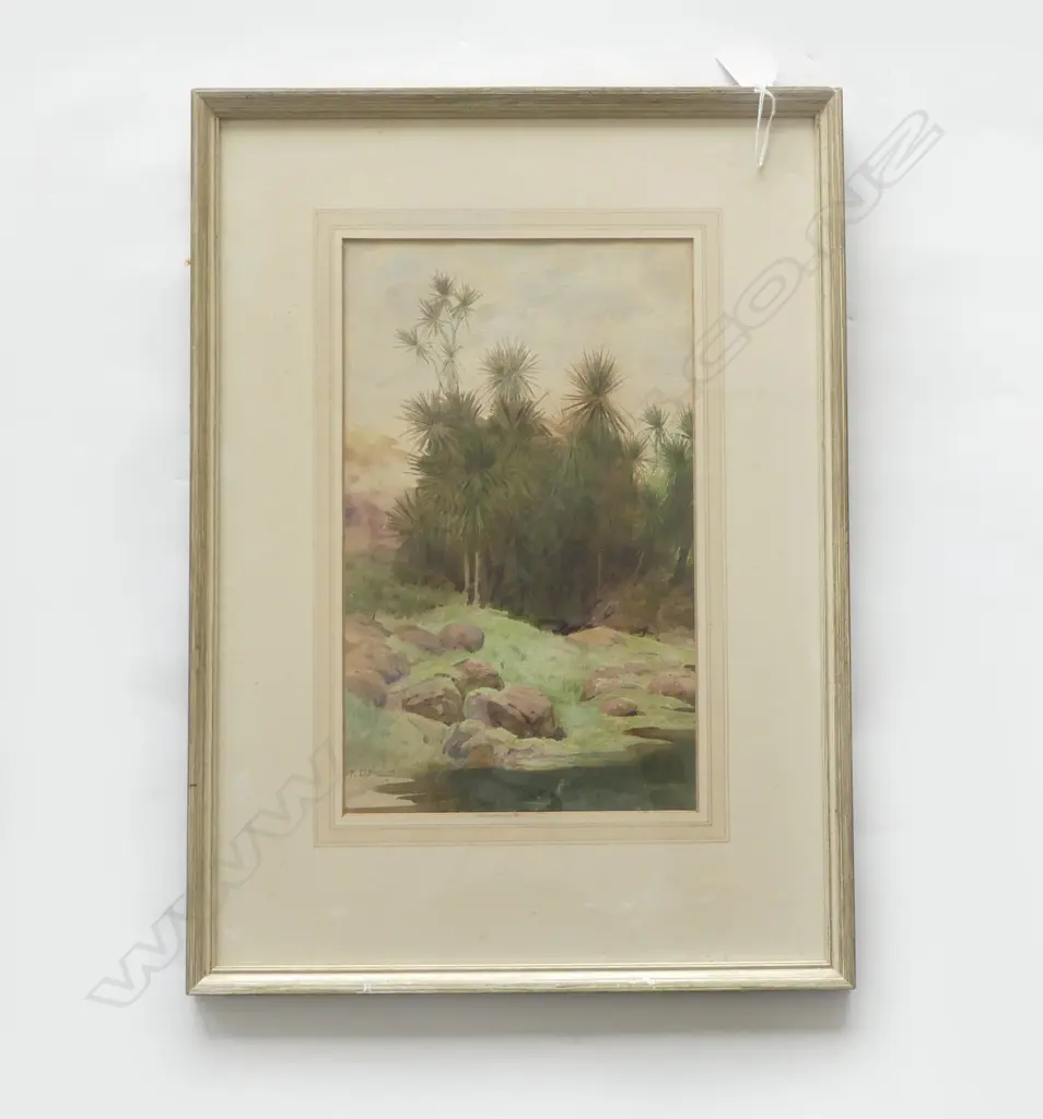 FRANK H. WRIGHT (1860-1923) NZ BUSH WC 315x190mm Image 1++