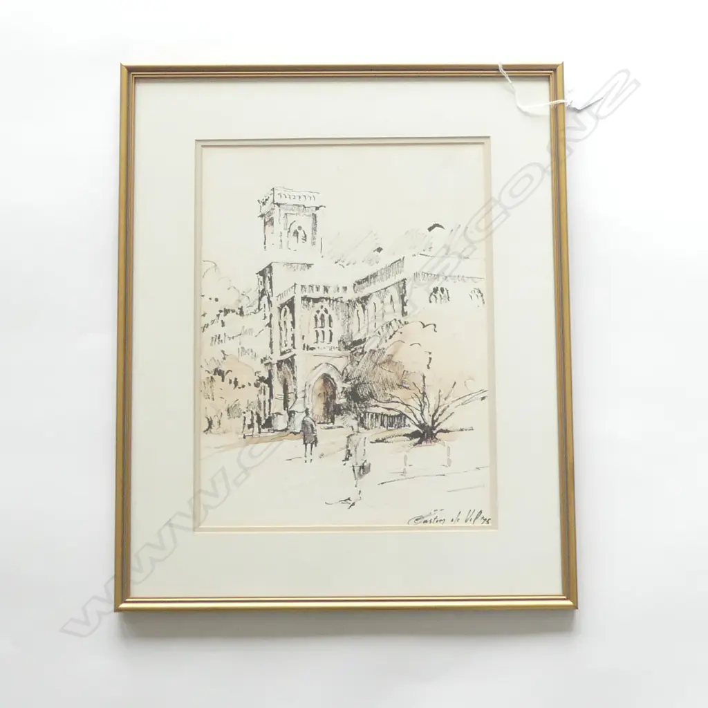 GASTON DE VEL (1924-2010) AUCKLAND HIGH COURT, WC '75 365x275mm Image 1++