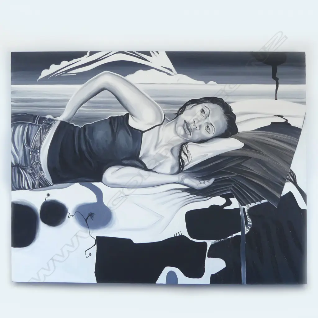ANDREA COOPER ACRYLIC PAINTING 'DIVIDED BELONGING' 555 X 710Mmm Image 1++
