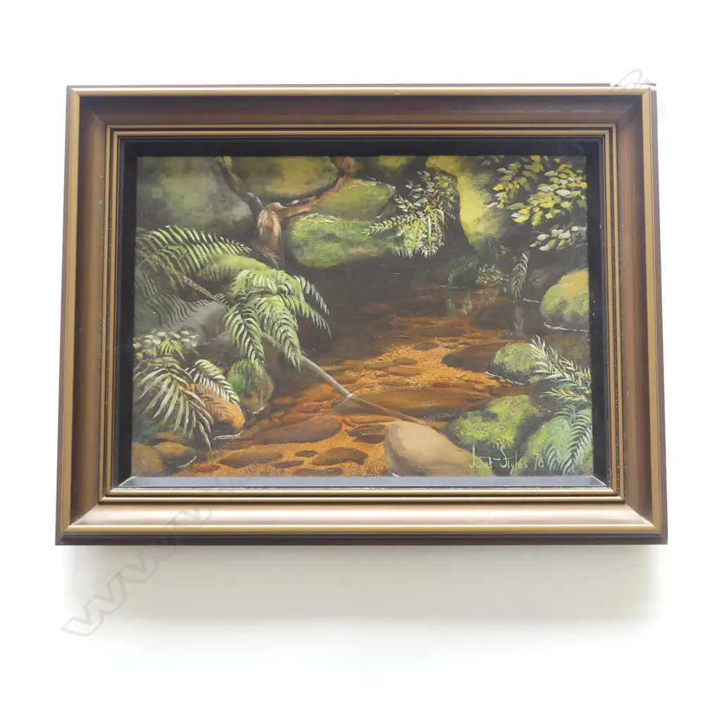 JANET STYLES OIL PAINTING 'FERN SANCTUARY' signed & dated '78. 240 x 340mm. Image 1++