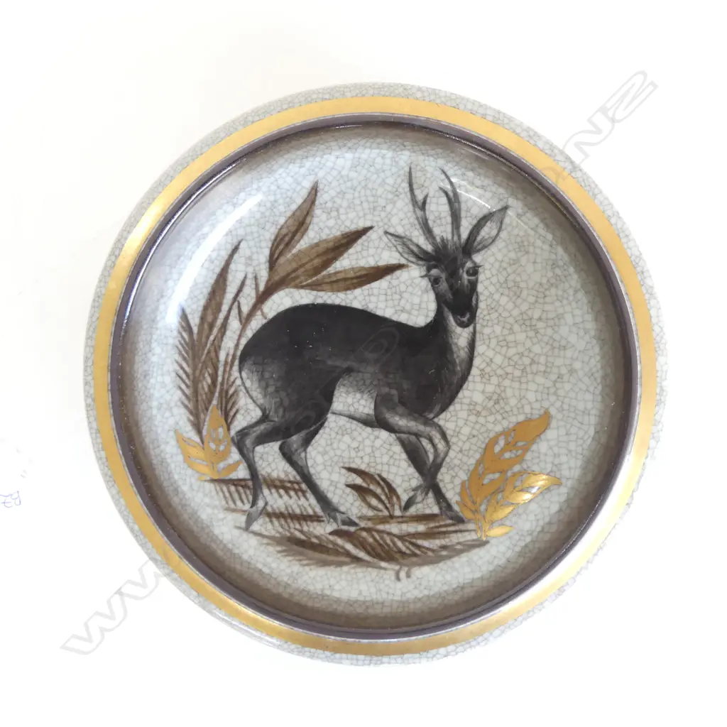 ROYAL COPENHAGEN THORKILD OLSEN ANTELOPE CRACKLE GLAZED DISH 180mm dia Image 1++