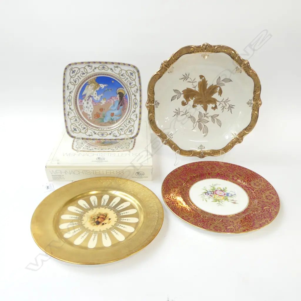4 CABINET PLATES; AYNSLEY ORCHARD GOLD 270mm dia, ARZBERG 300mm dia ETC Image 1++