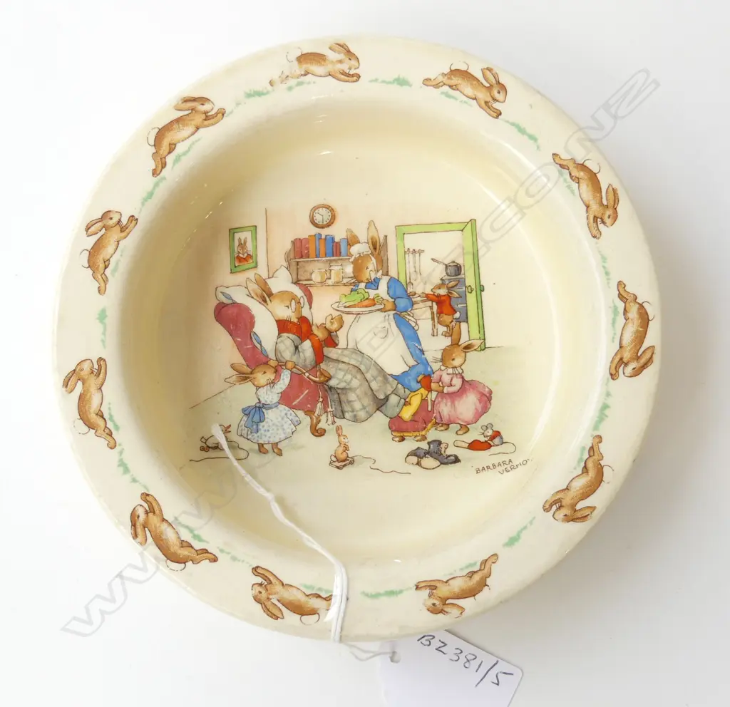 ROYAL DOULTON BUNNYKINS CHILD’S BOWL SIGNED BARBARA VERNON Image 1++
