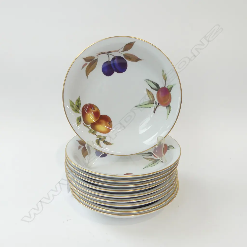 10 ROYAL WORCESTER EVESHAM BOWLS 210mm dia + 6 COLOURED GLASSES H.180mm Image 1++