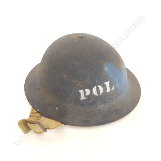VINTAGE HELMET w. POLICE STENCIL