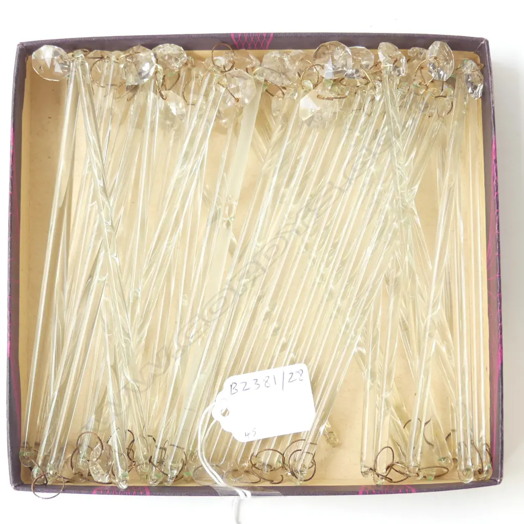 45 VINTAGE CRYSTAL STRING DROPS L. 165MM Image 1++