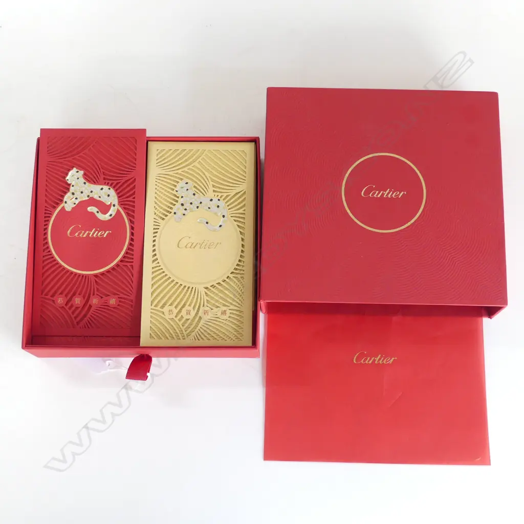 CARTIER LTD. ED. LUNAR NEW YEAR ENVELOPE SET - AS NEW W.195mm Image 1++