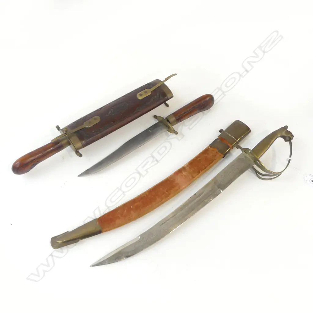 2 VINTAGE KNIVES w. SCABBARDS L.540mm Image 1++