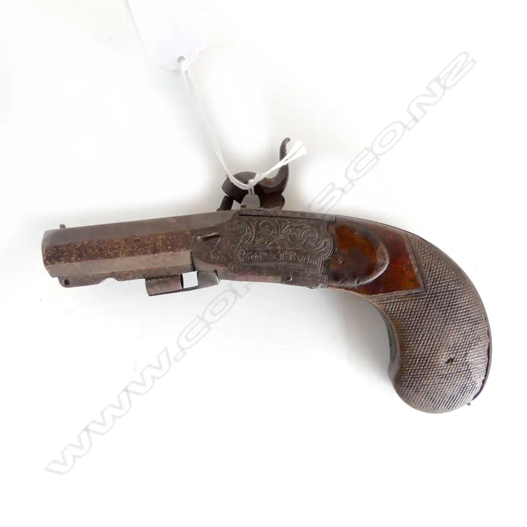 1840s IRISH POCKET PISTOL (William & John Rigby, Dublin) No license required. Image 1++