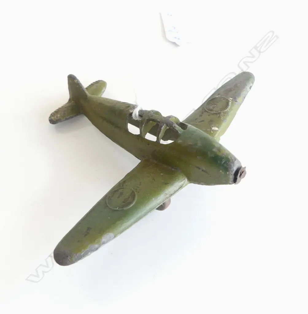 VINTAGE TIBK-E SPITFIRE FIGHTER 31 91041 metal PLANE no propeller L.82mm Image 1++
