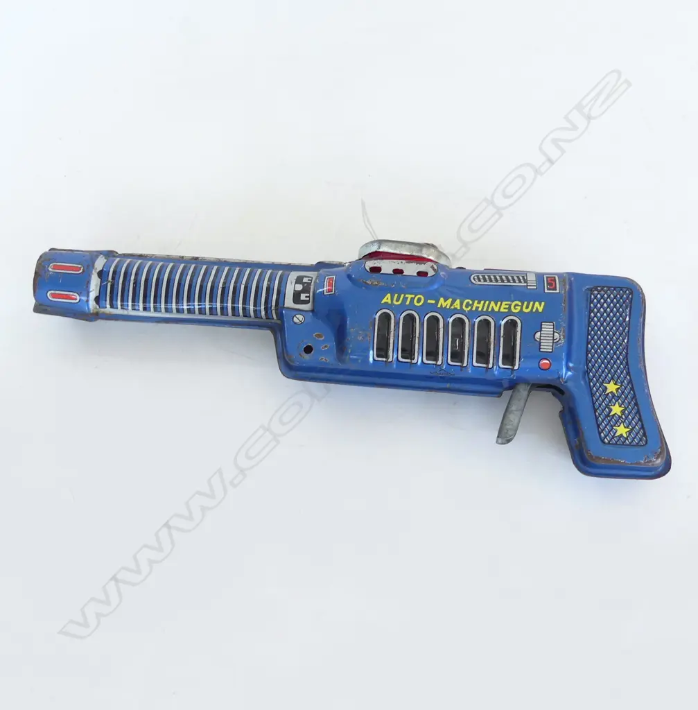 VINTAGE TIN PLATE FRICTION GUN L.250mm Image 1++
