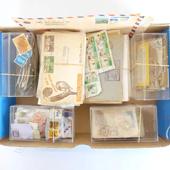 BOX LOT MIXED STAMPS  NZ ETC