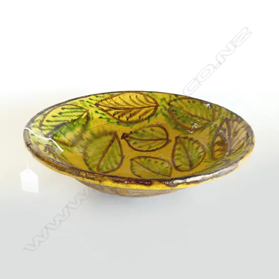 YELLOW GLAZED BOWL 295mm dia