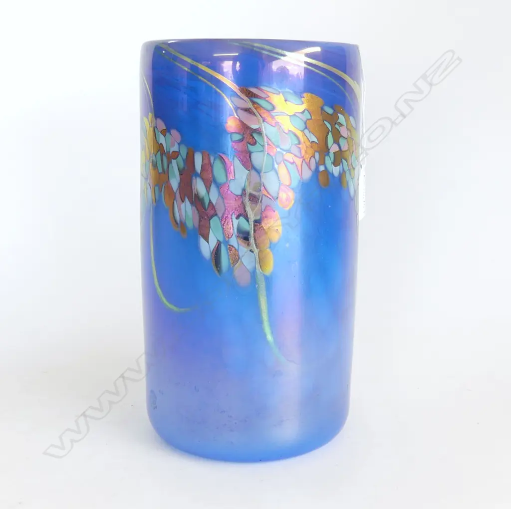 CHUCK SIMPSON ART GLASS VASE, SIGNED & DATED 1990 H.270mm Image 1++