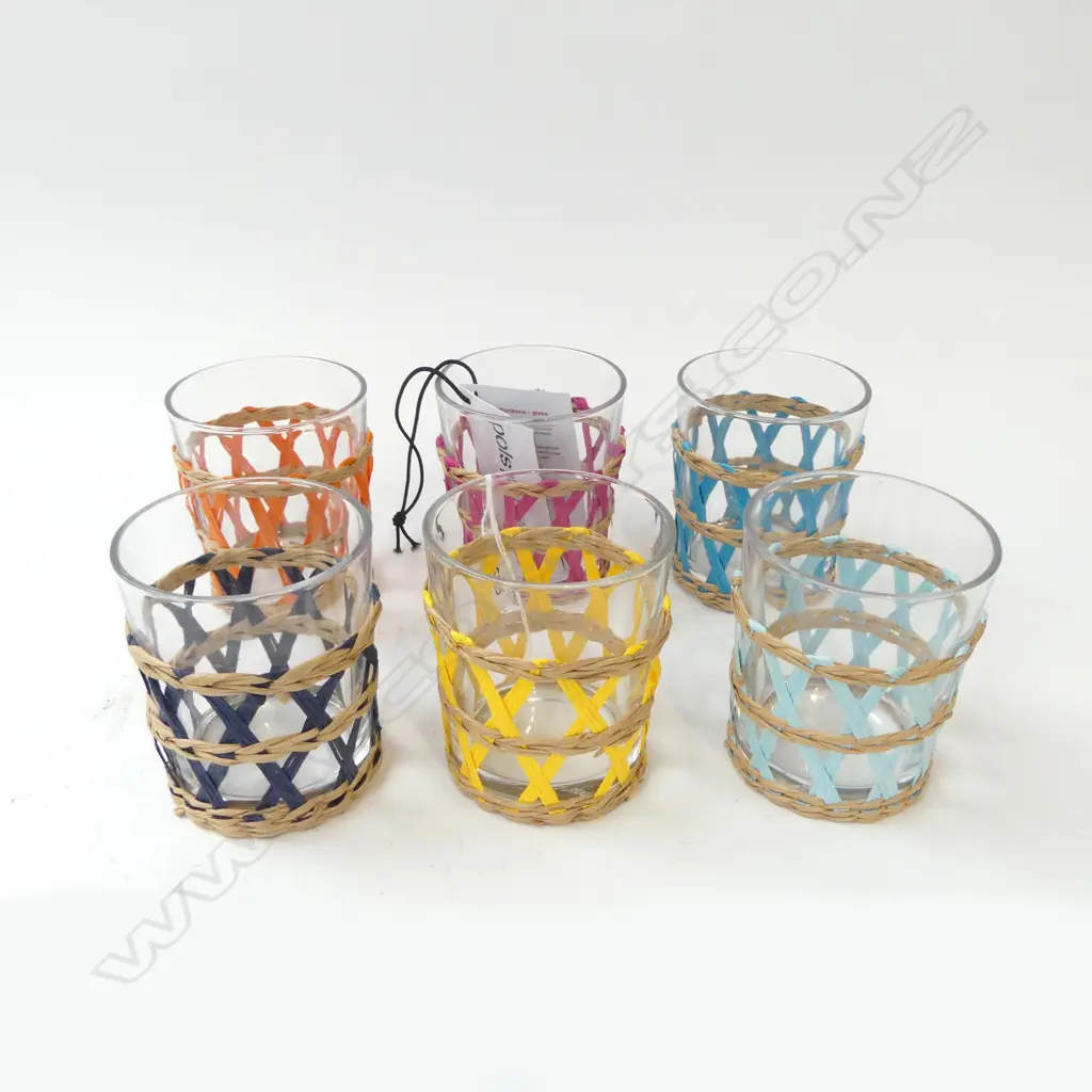 SET OF 6 POLS POTTEN NETHERLANDS REED GLASSES NEW WITH TAGS H.95MM    Image 1++