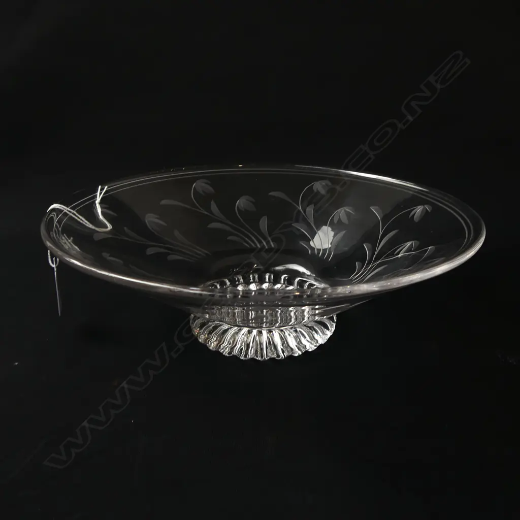 SIGNED STUART CRYSTAL DECO STYLE BOWL. Dia 250mm Image 1++