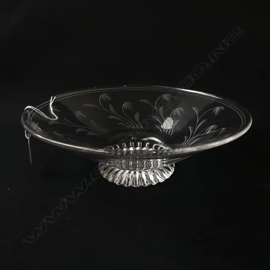 SIGNED STUART CRYSTAL DECO STYLE BOWL. Dia 250mm