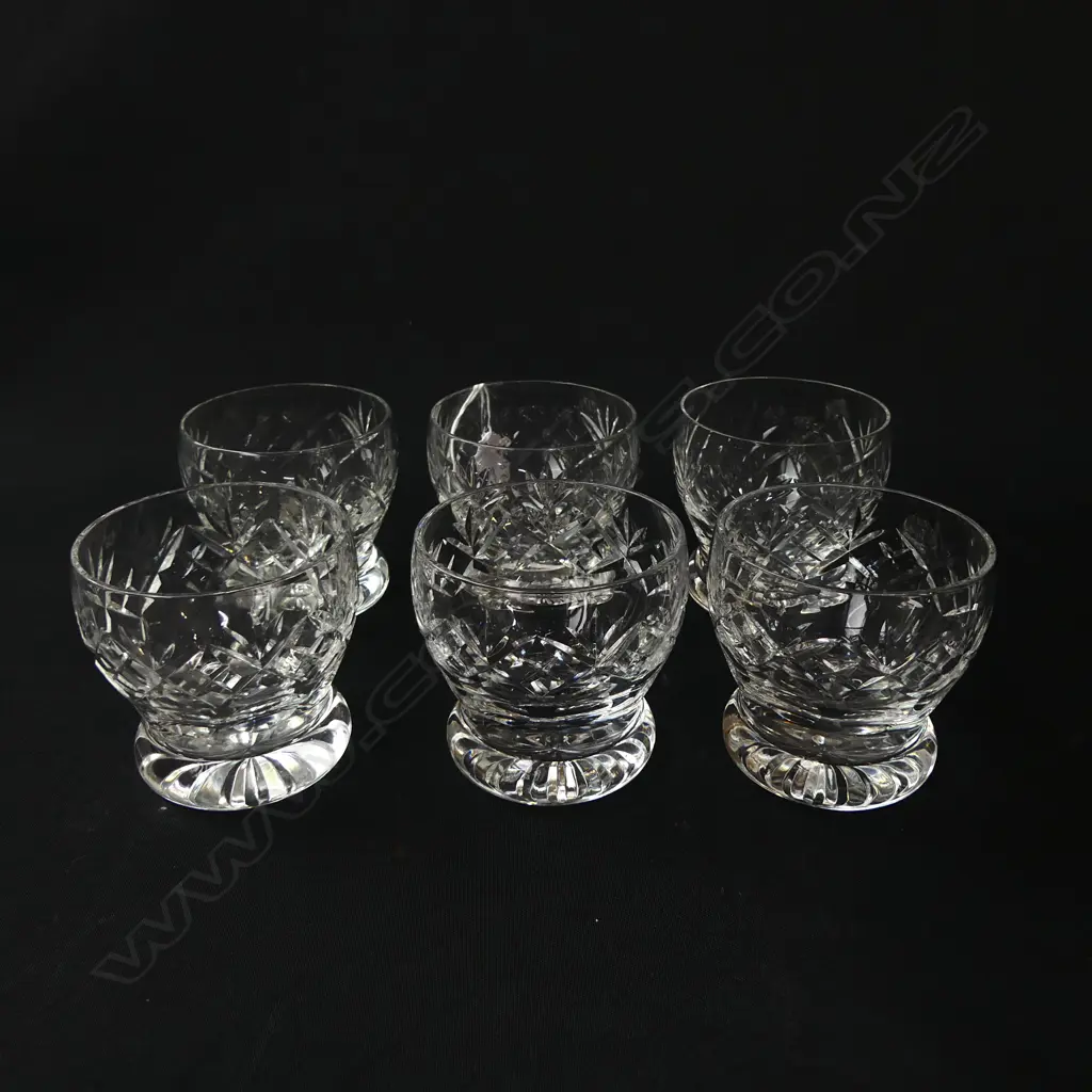 SET OF 6 WEBB CORBETT CUT CRYSTAL WHISKY GLASSES GEORGIAN PATTERN H.65MM Image 1++