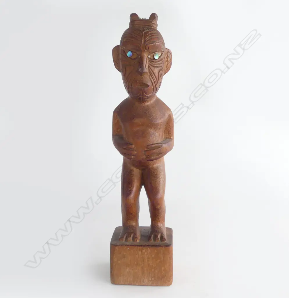 MAORI CARVED TEKOTEKO mid/late 20thC. H.300mm Image 1++