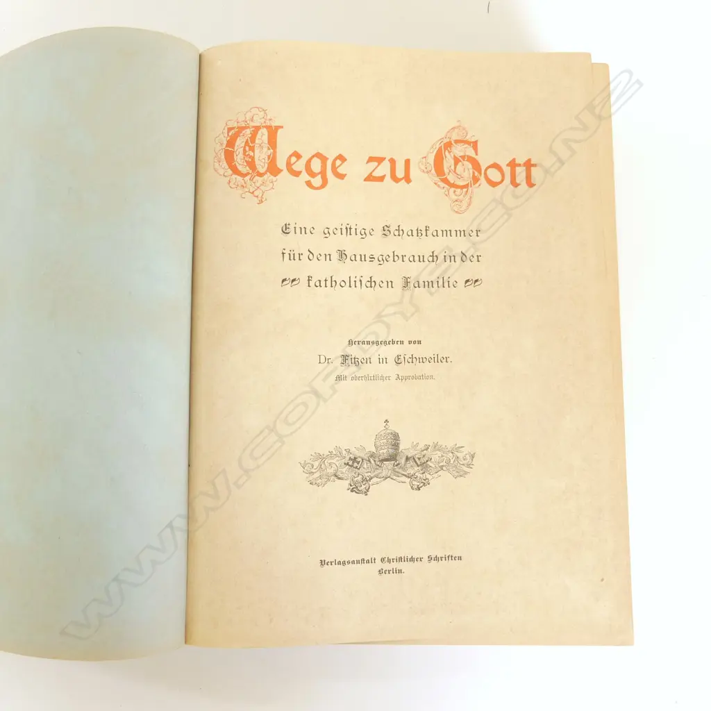 LG EARLY 1900s GERMAN FAMILY BIBLE 'WEGE ZU GOTT' (PATHS TO GOD) - 300 x 240mm Image 1++