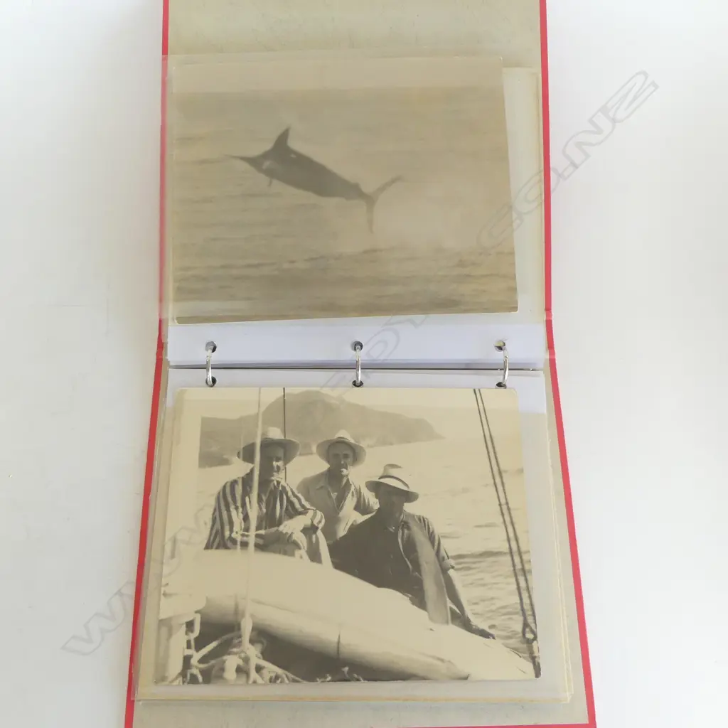 ALBUM OF 13 LARGE FORMAT B&W PHOTOGRAPHS, GAMING, FISHING ETC (MAJOR ISLAND) Largest: 200 x 250mm Image 1++