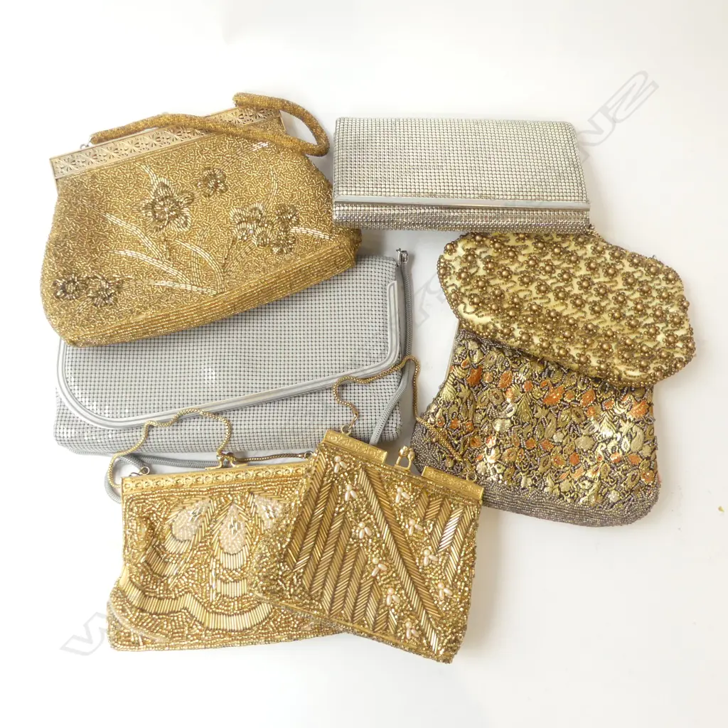 ASST. EVENING BAGS; OROTON, GOLD BEADED Image 1++
