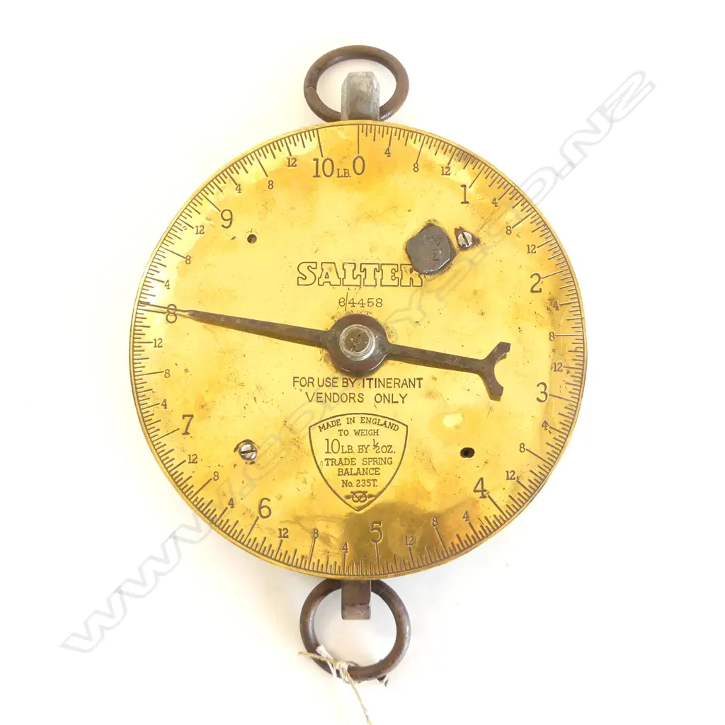 SALTER BRASS FACED SCALES, SPRING BALANCE, DIA 190mm Image 1++