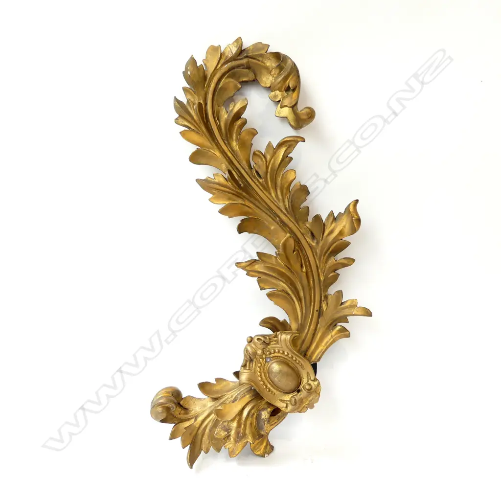 CARVED WOODEN GILDED DECORATIVE PIECE L. 730MM some repairs Image 1++